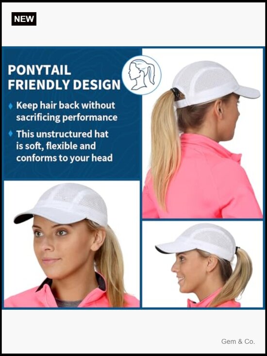Women\'s Performance Running Cap, Lightweight Quick-Dry Mesh Hat main image 7